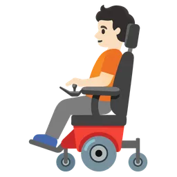 Person in Motorized Wheelchair: Light Skin Tone — Google