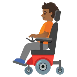 Person in Motorized Wheelchair: Medium-Dark Skin Tone — Google