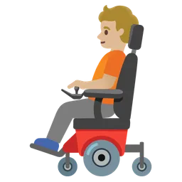 Person in Motorized Wheelchair: Medium-Light Skin Tone — Google
