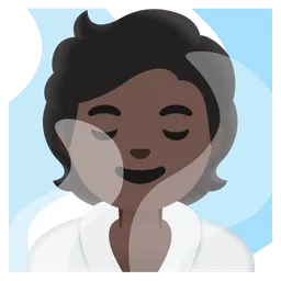 Person in Steamy Room: Dark Skin Tone — Google
