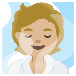 Person in Steamy Room: Medium-Light Skin Tone — Google