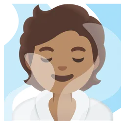Person in Steamy Room: Medium Skin Tone — Google