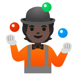 Person Juggling: Dark Skin Tone — Google