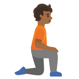 Person Kneeling Facing Right: Medium-Dark Skin Tone — Google