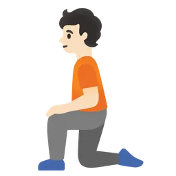 Person Kneeling: Light Skin Tone — Google