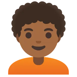 Person: Medium-Dark Skin Tone, Curly Hair — Google