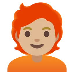 Person: Medium-Light Skin Tone, Red Hair — Google