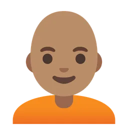 Person: Medium Skin Tone, Bald — Google