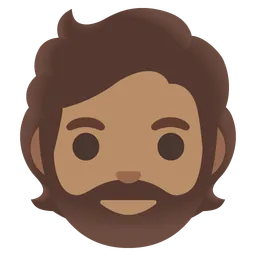 Person: Medium Skin Tone, Beard — Google