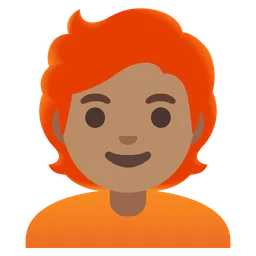 Person: Medium Skin Tone, Red Hair — Google