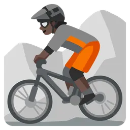 Person Mountain Biking: Dark Skin Tone — Google