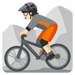 Person Mountain Biking: Light Skin Tone — Google