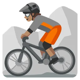 Person Mountain Biking: Medium Skin Tone — Google