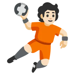Person Playing Handball: Light Skin Tone — Google