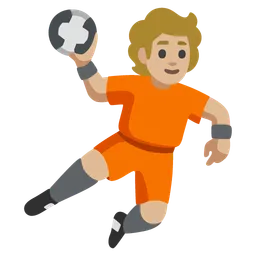 Person Playing Handball: Medium-Light Skin Tone — Google