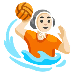 Person Playing Water Polo: Light Skin Tone — Google