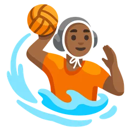 Person Playing Water Polo: Medium-Dark Skin Tone — Google