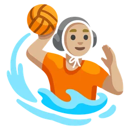 Person Playing Water Polo: Medium-Light Skin Tone — Google