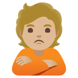 Person Pouting: Medium-Light Skin Tone — Google