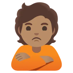 Person Pouting: Medium Skin Tone — Google
