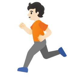 Person Running: Light Skin Tone — Google