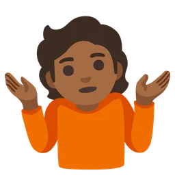 Person Shrugging: Medium-Dark Skin Tone — Google