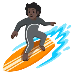 Person Surfing: Dark Skin Tone — Google