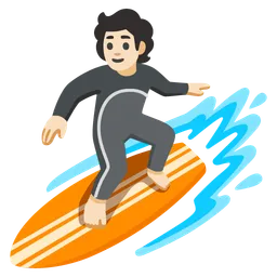 Person Surfing: Light Skin Tone — Google