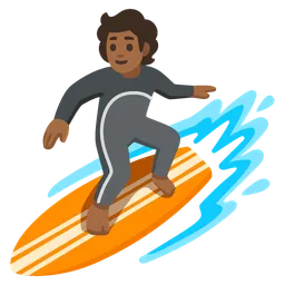 Person Surfing: Medium-Dark Skin Tone — Google