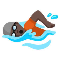 Person Swimming: Dark Skin Tone — Google