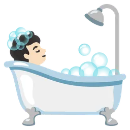 Person Taking Bath: Light Skin Tone — Google