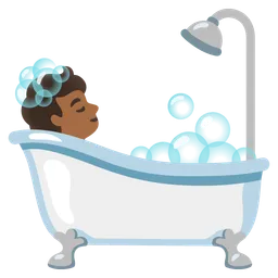 Person Taking Bath: Medium-Dark Skin Tone — Google