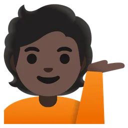 Person Tipping Hand: Dark Skin Tone — Google