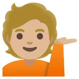 Person Tipping Hand: Medium-Light Skin Tone — Google