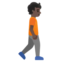 Person Walking Facing Right: Dark Skin Tone — Google