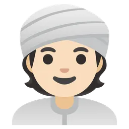 Person Wearing Turban: Light Skin Tone — Google