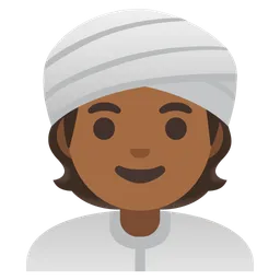 Person Wearing Turban: Medium-Dark Skin Tone — Google
