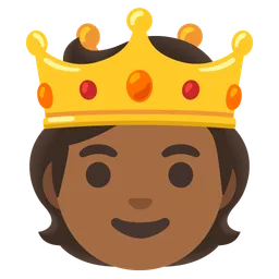 Person with Crown: Medium-Dark Skin Tone — Google