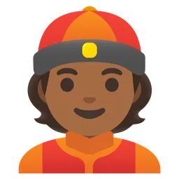 Person with Skullcap: Medium-Dark Skin Tone — Google