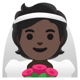 Person with Veil: Dark Skin Tone — Google