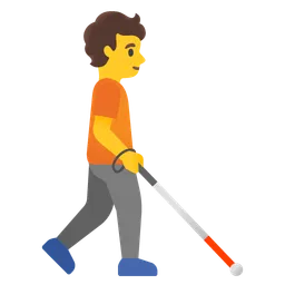 Person with White Cane Facing Right — Google