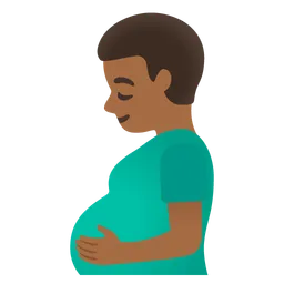Pregnant Man: Medium-Dark Skin Tone — Google