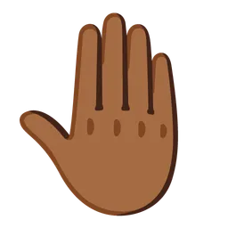Raised Back of Hand: Medium-Dark Skin Tone — Google