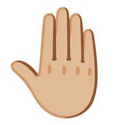 Raised Back of Hand: Medium-Light Skin Tone — Google