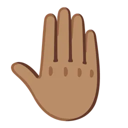 Raised Back of Hand: Medium Skin Tone — Google
