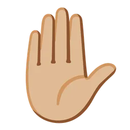 Raised Hand: Medium-Light Skin Tone — Google