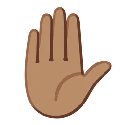 Raised Hand: Medium Skin Tone — Google