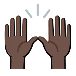 Raising Hands: Dark Skin Tone — Google