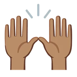 Raising Hands: Medium Skin Tone — Google