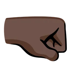 Right-Facing Fist: Dark Skin Tone — Google